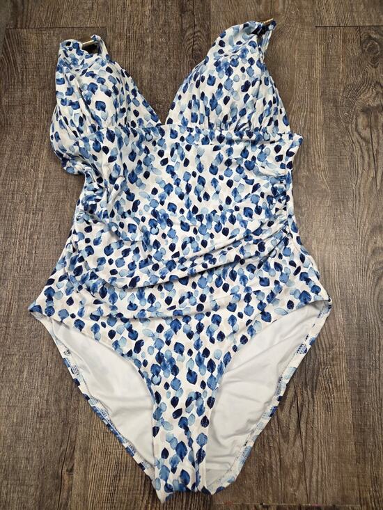 Nip Tuck Other - Nip Tuck Women's Eva Neck One Piece Blue Petal Tummy Control Swimsuit S/M